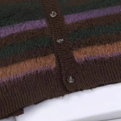 Striped Knitted Rainbow Cardigan