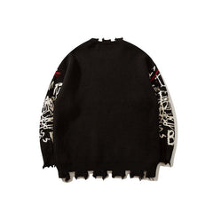 Scribbled Chaos Knitted Sweater