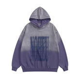 Print Washed Loose Hoodie