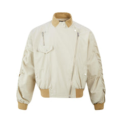 American Retro Slant Zipper Tooling Jacket