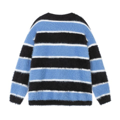 Casual Crewneck Fuzzy Sweater