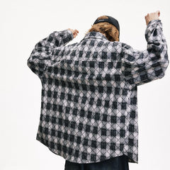 Chessboard Loose Winter Shacket