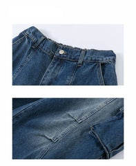 Retro Washed Cargo Jeans