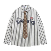 Loose Fit Tie-Stripe Shirt
