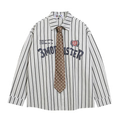Loose Fit Tie-Stripe Shirt