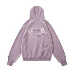 Diamond Cat Grafitti Oversized Hoodie
