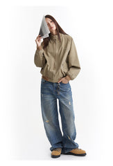 Unisex Vintage Stand Collar Jacket