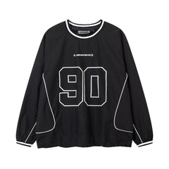 Inlaid Basketball Stitch Crewneck Sweater