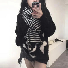 Y2K Gothic Skulls Sweater