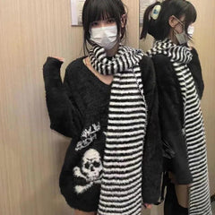 Y2K Gothic Skulls Sweater