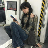 Y2K Aesthetic Sheer Crop Top