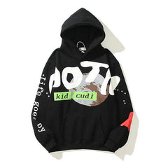 Kid Cudi Letter Foam Fleece Hoodie