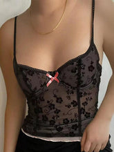 Lace See Through Bow Decor Cami Top - HouseofHalley