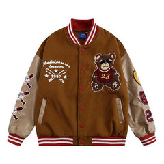 Letter Embroidery Motorcycle Jacket