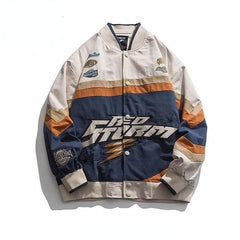 Letter Embroidery Motorcycle Jacket