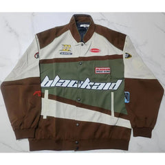 Letter Embroidery Motorcycle Jacket