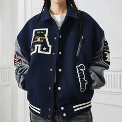 Letter Embroidery Varsity Jacket