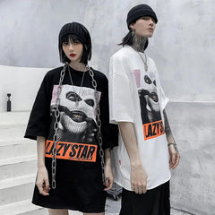 Masked Man Printed Oversize T-Shirt