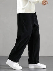 Men Slant Pocket Corduroy Pants