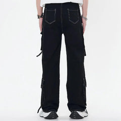 Multi Pocket Wide Leg Jean