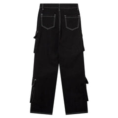 Multi Pocket Wide Leg Jean
