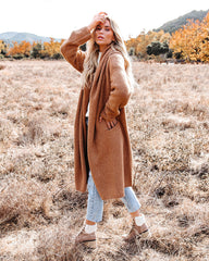 Park City Pocketed Hooded Coatigan - Camel