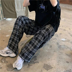 Plaid Casual Trousers Pants