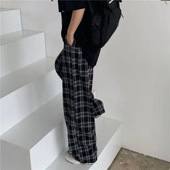 Plaid Casual Trousers Pants