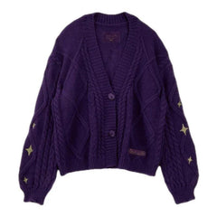 Purple Cardigan Sweater