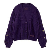 Purple Cardigan Sweater