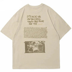 Retro Bunny Letter Printed T-Shirt