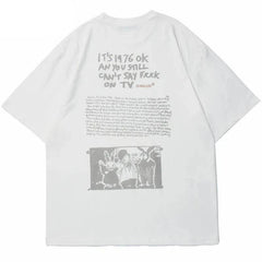 Retro Bunny Letter Printed T-Shirt