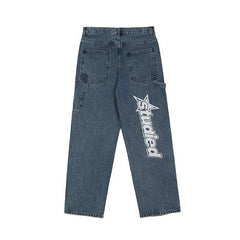 Retro Letter embroidery jeans