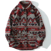 Retro Patchwork Geometric Pattern Shirt