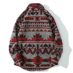 Retro Patchwork Geometric Pattern Shirt