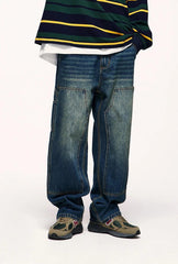 Retro Washed Wide Leg Cargo Jean