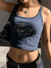 Rhinestone Skull Cropped Cami Top - HouseofHalley