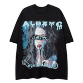 "SMILE" Anime Girl Printed T-Shirt