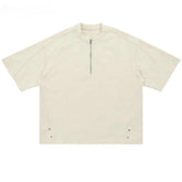 Solid Half Zipper T-Shirt