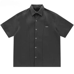 Solid Oversized Leather Shirt