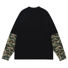 Spliced Long Sleeve T-Shirt