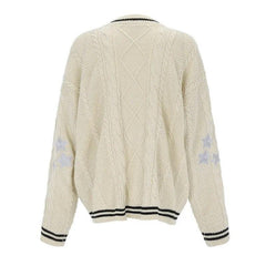 Star Embroidery V-neck Cardigan