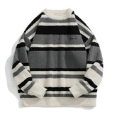 Stripe Embroidery Knitting Sweater