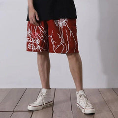 "THUNDER" Graffiti Print Short