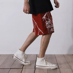 "THUNDER" Graffiti Print Short