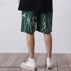 "THUNDER" Graffiti Print Short