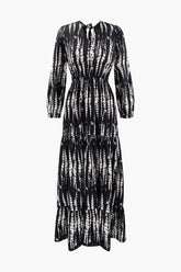 Tie Dye Tie Back Tiered Maxi Dress - HouseofHalley