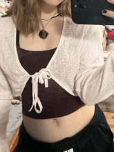 Tie Front Graceful Bolero Knit Top