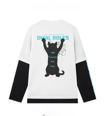 Two-Piece Printed Cat T-Shirt
