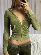 Velvet Zip Up Hoodie - HouseofHalley